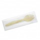 Kit usa e getta Spork in legno con tovagliolo, imbustate singolarmente,14,5 cm