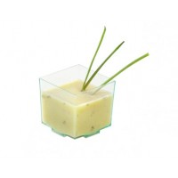 Mini bicchierino cubico plastica trasparente verde, 60 ml (600 pcs)