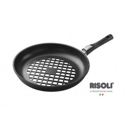 Padella BBQ con texture specifica per cottura al barbecue con manico smontabile - Ø 32 cm (4 Pezzi)