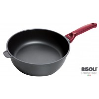 Padella alta 'SAFETY COOKING' per cottura induzione con manico soft touch rosso