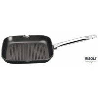 Bistecchiera 'PROFESSIONALE' induzione con manico inox - 26x26 cm